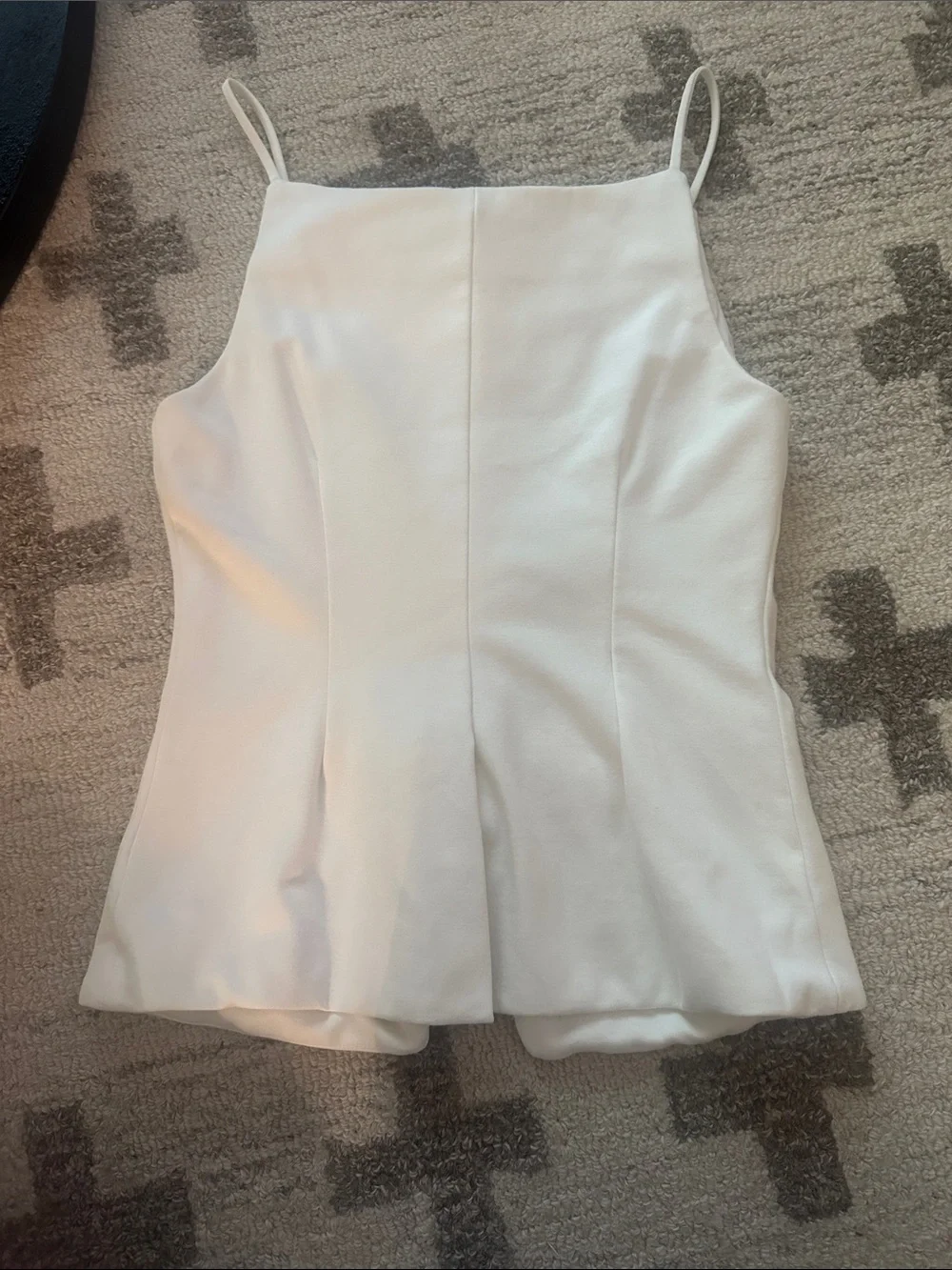 Anthropologie White Spaghetti Strap Button Front Tank